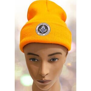 Cap Beanie Orange Masonic with Logo